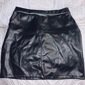 Black leather skirt